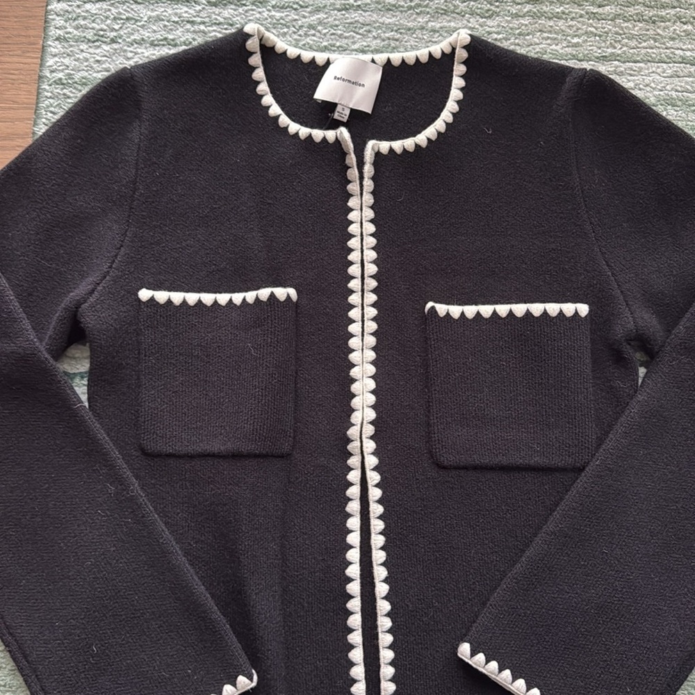 🆕 Reformation Isabelle Regenerative wool sweater jacket - Picture 4 of 8